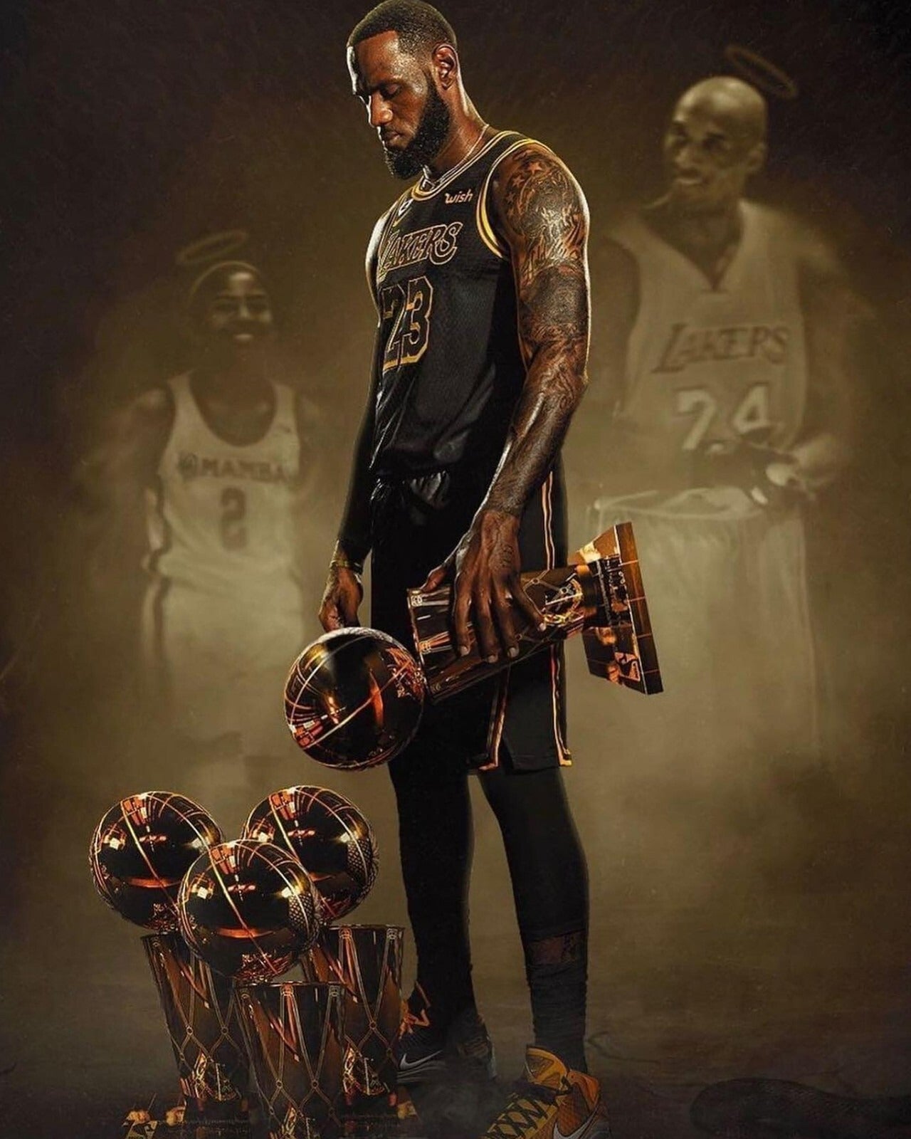 LeBron James championship Lakers canvas print
