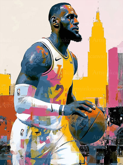 LeBron James Basketball Legacy graffiti canvas wall art for USA basketball fans