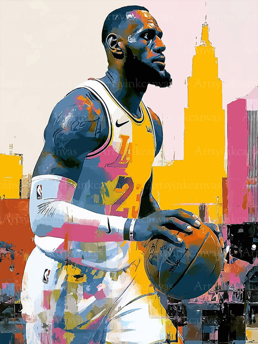 LeBron James Basketball Legacy graffiti canvas wall art for USA basketball fans