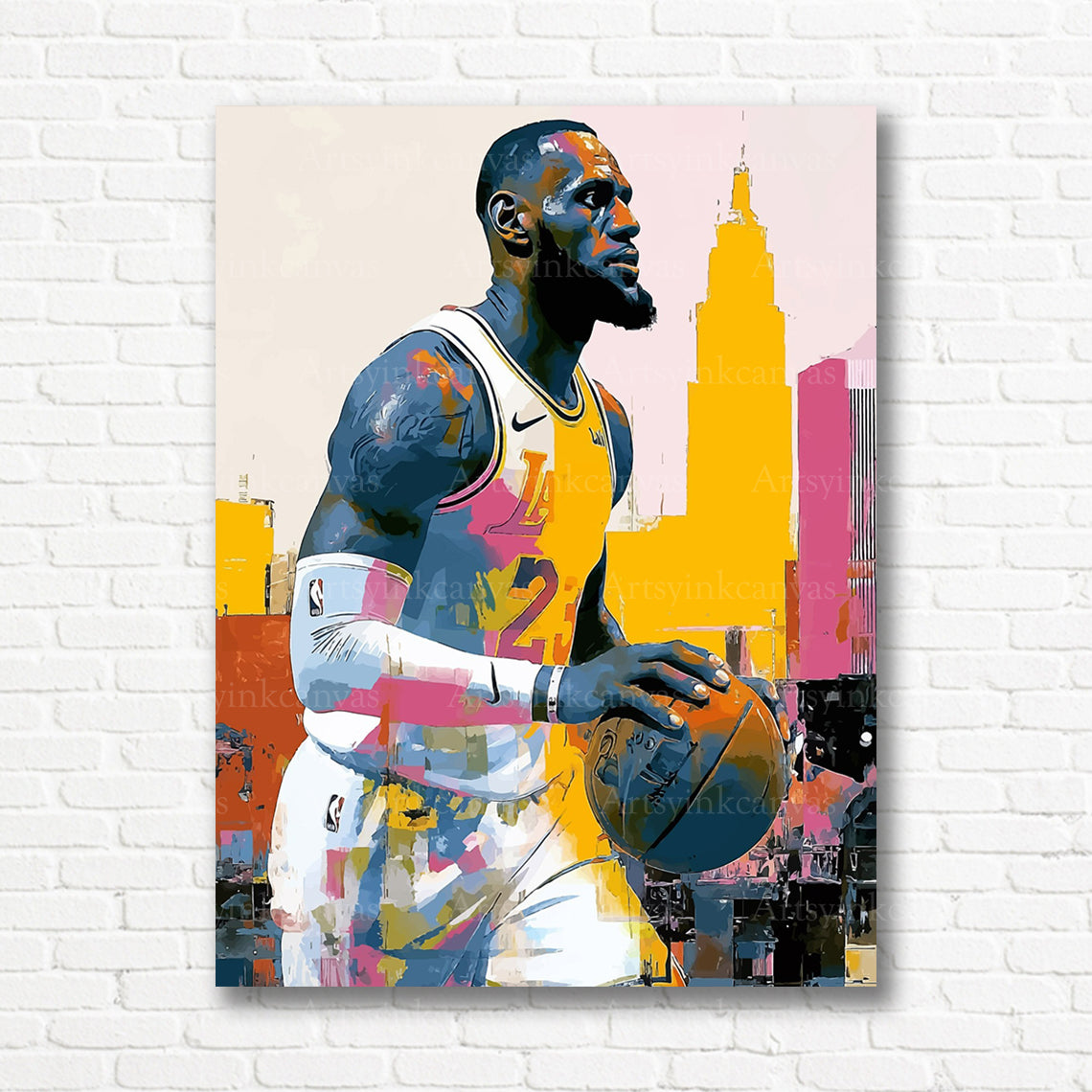 LeBron James iconic basketball artwork on premium canvas wall decor