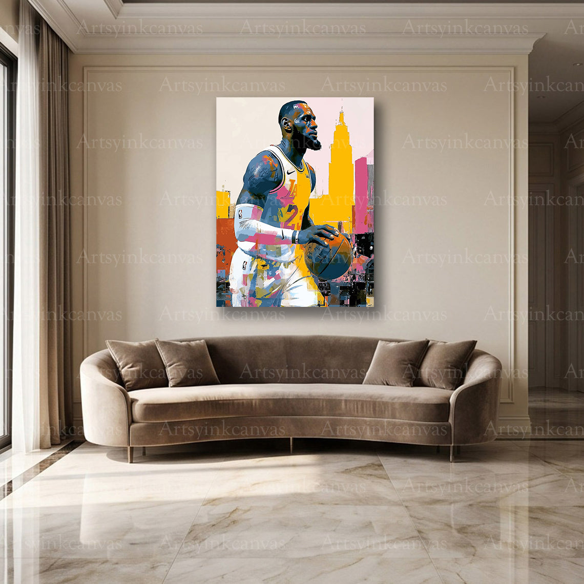 LeBron James NBA legend graffiti wall art for modern sports interiors