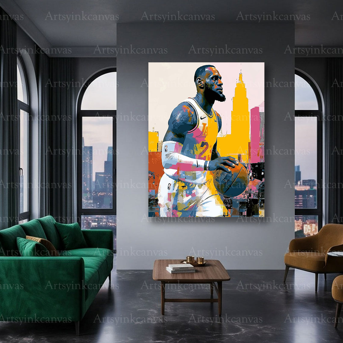 LeBron James sports wall art gift for basketball and NBA enthusiasts