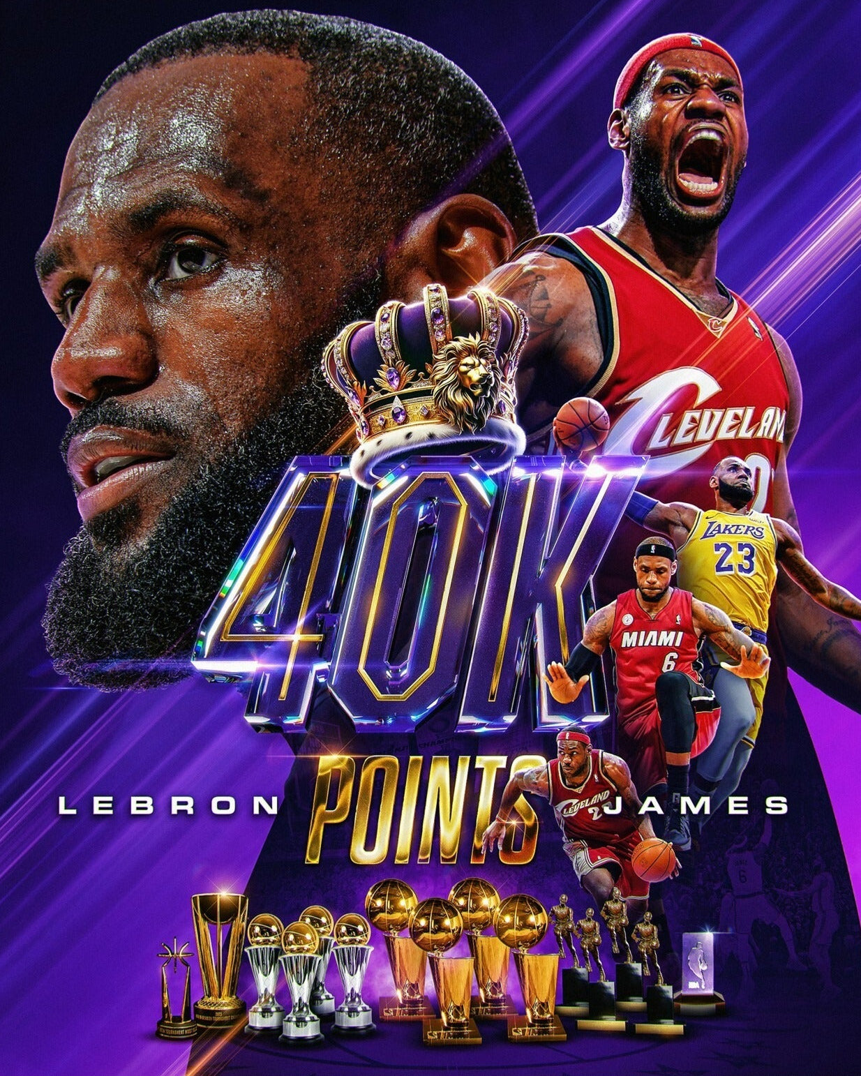 LeBron James collage canvas wall art