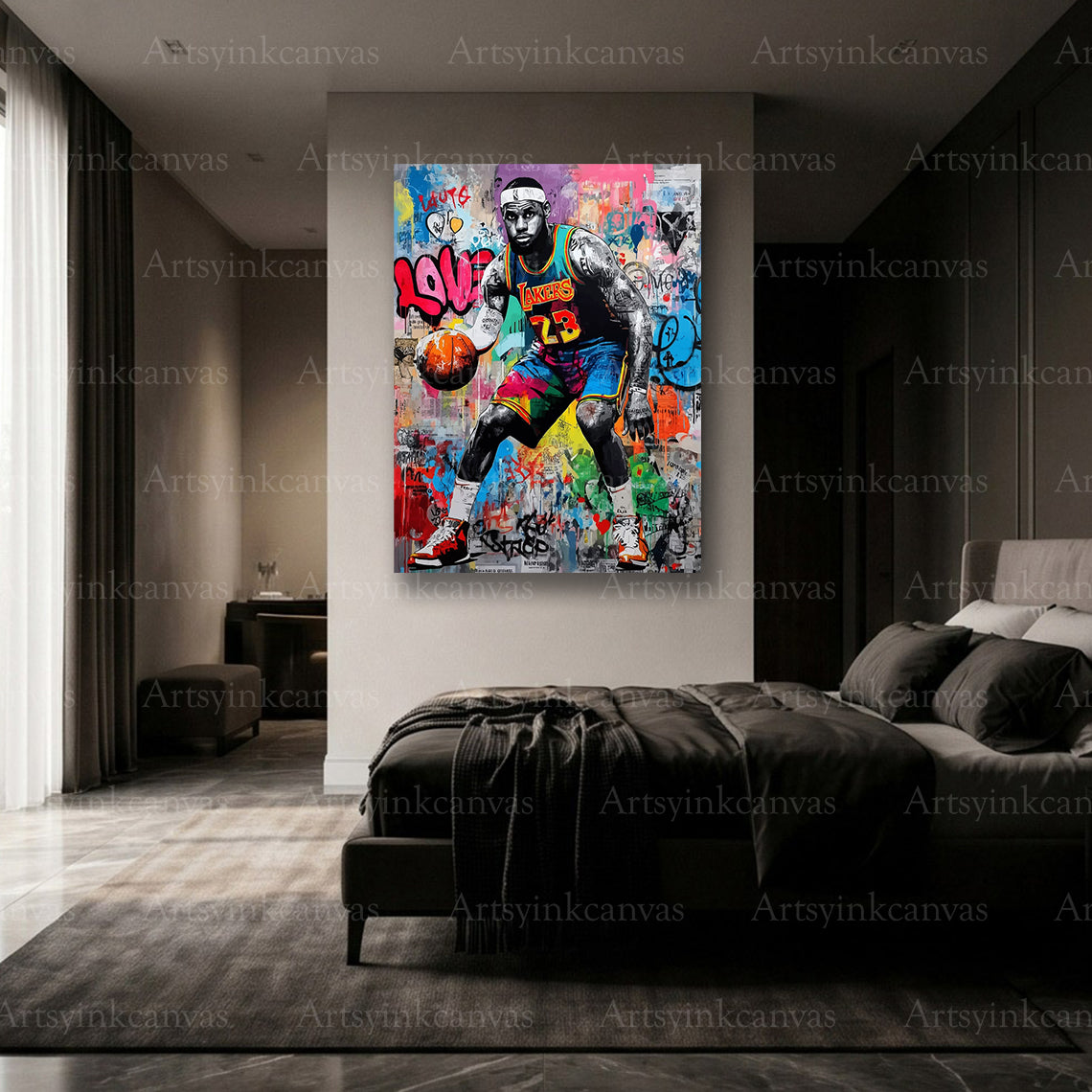 Premium LeBron James graffiti wall art