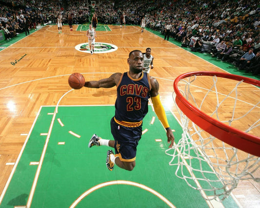 LeBron James rim cam dunk Cleveland Cavaliers canvas wall art