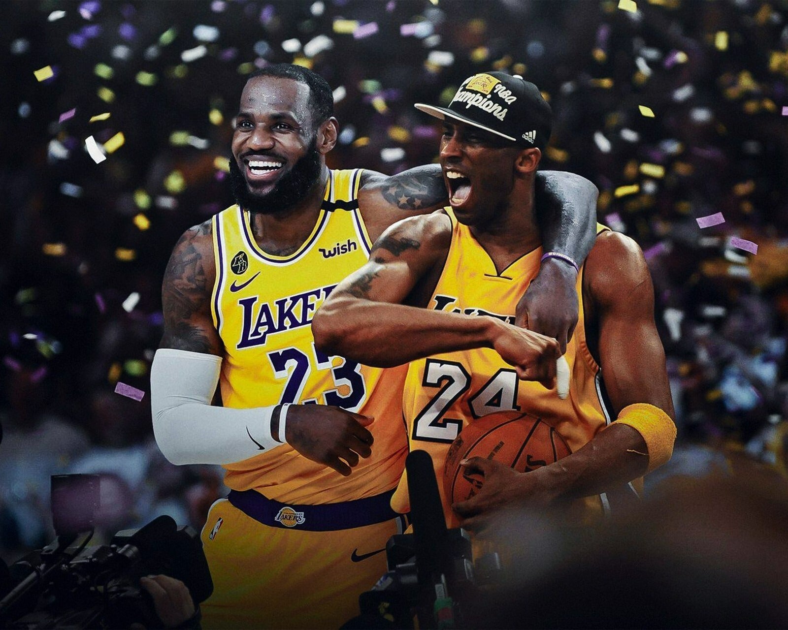 LeBron James Kobe Bryant 2020 Champions tribute canvas wall art