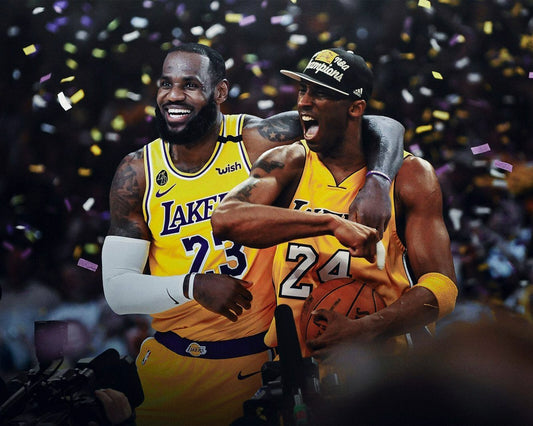 LeBron James Kobe Bryant 2020 Champions tribute canvas wall art