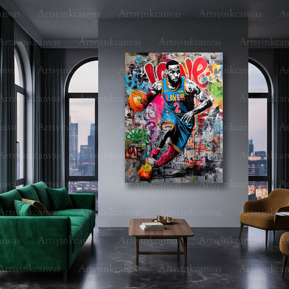 LeBron James basketball legend canvas art