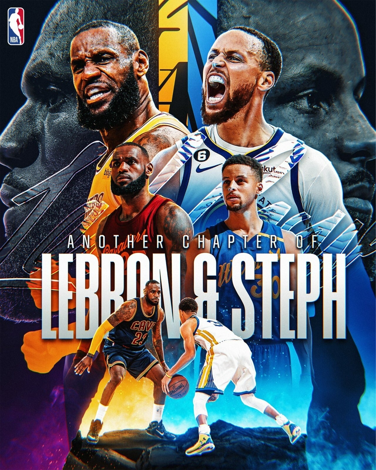 LeBron James vs Stephen Curry Cavaliers Warriors canvas wall art