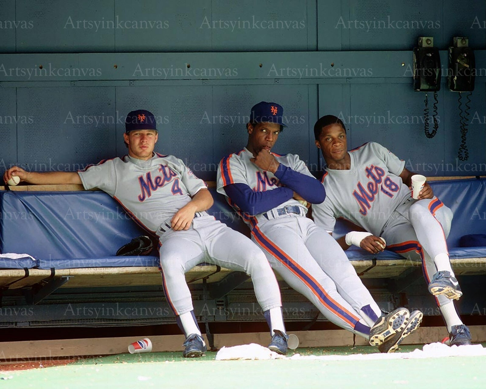 Lenny Dykstra Doc Gooden Darryl Strawberry Mets legends canvas wall art