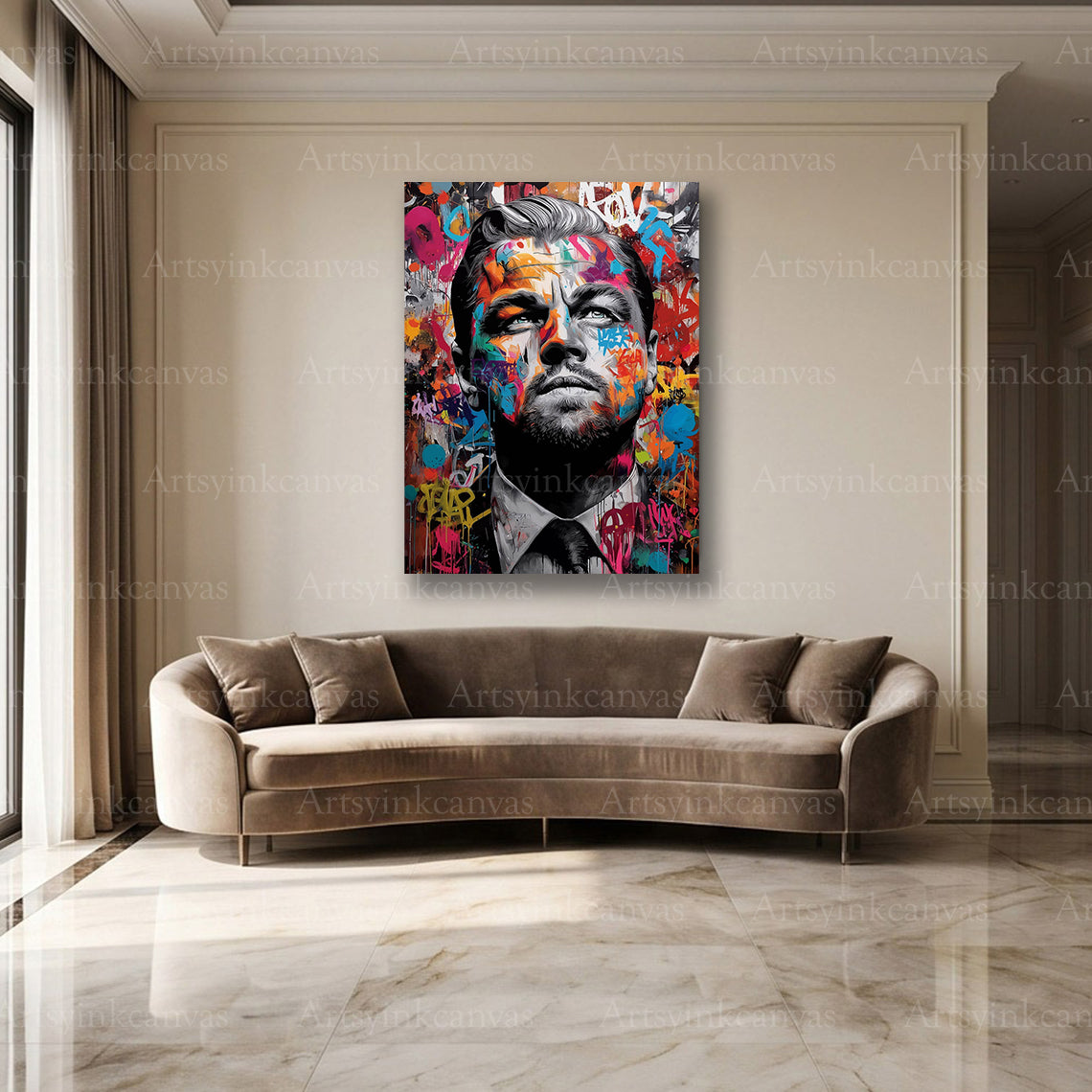 Leonardo DiCaprio Hollywood inspired graffiti artwork