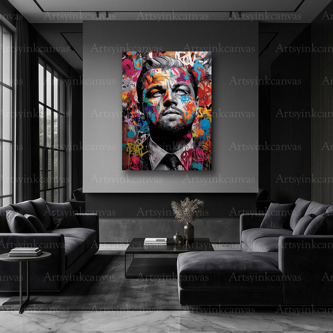 Leonardo DiCaprio movie star wall art for modern interiors
