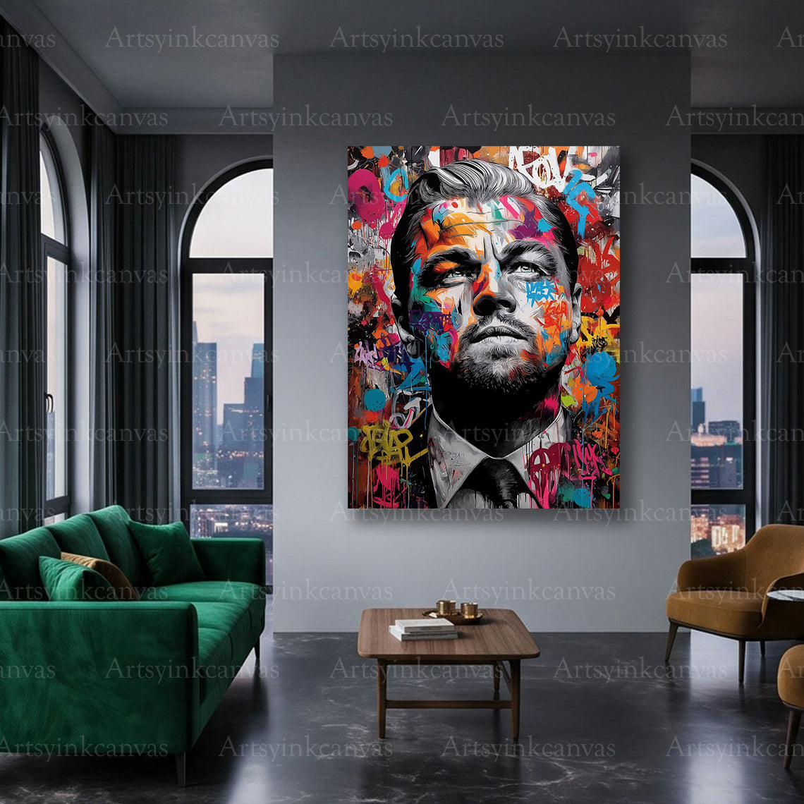Leonardo DiCaprio cinematic canvas artwork for film fans
