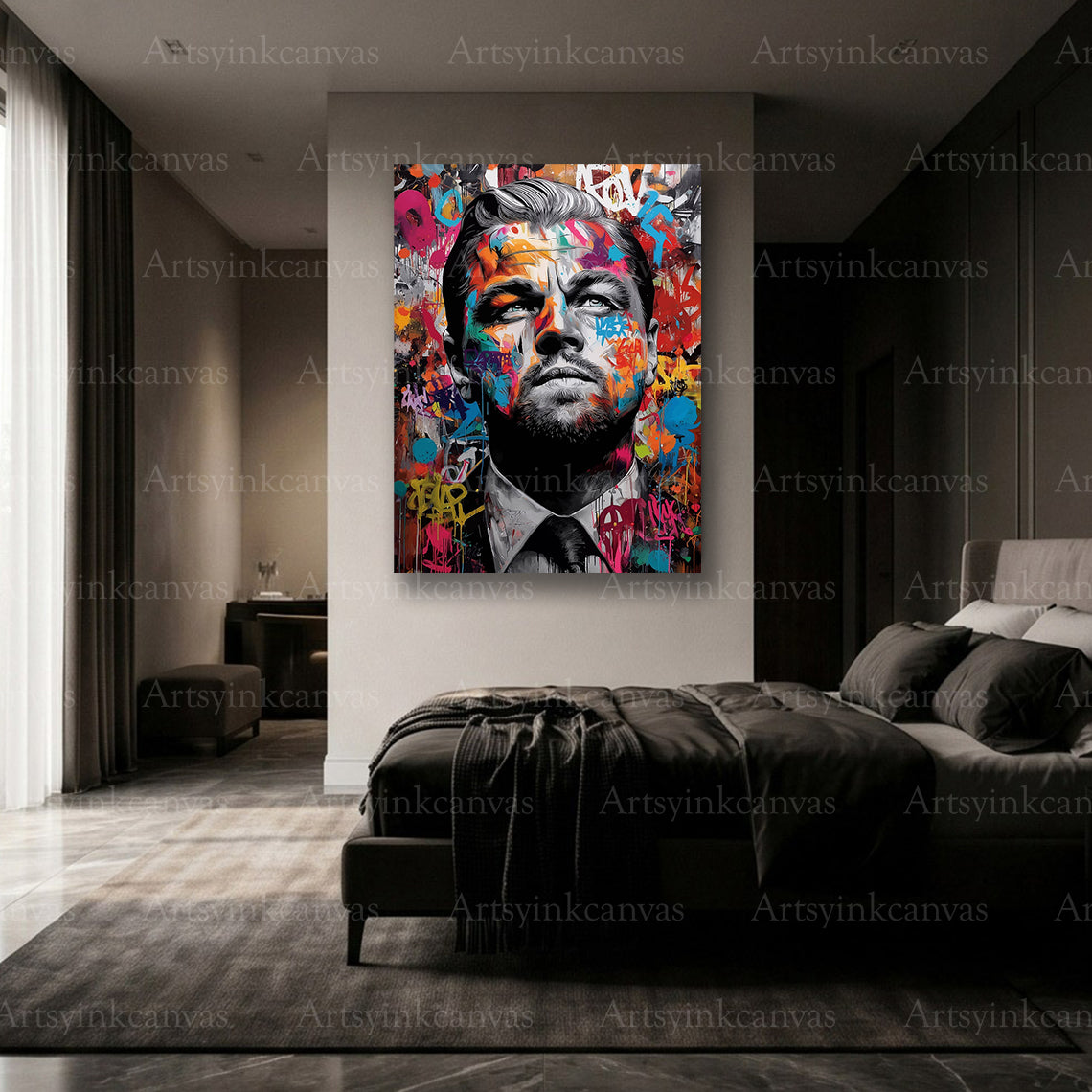 Premium Leonardo DiCaprio canvas wall art made in USA