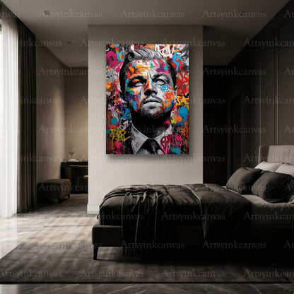 Premium Leonardo DiCaprio canvas wall art made in USA