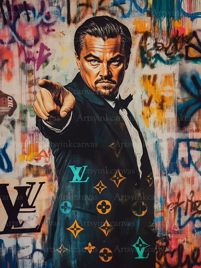 Leonardo DiCaprio graffiti canvas wall art