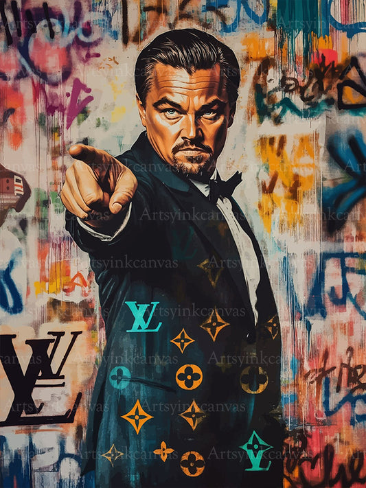 Leonardo DiCaprio graffiti canvas wall art