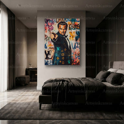 Premium Leonardo DiCaprio graffiti wall art