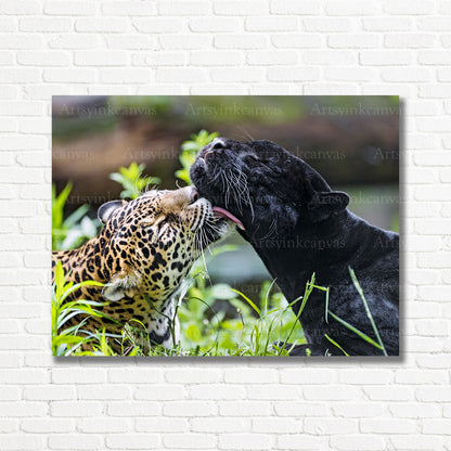 Powerful leopard panther feline artwork for home wall decor