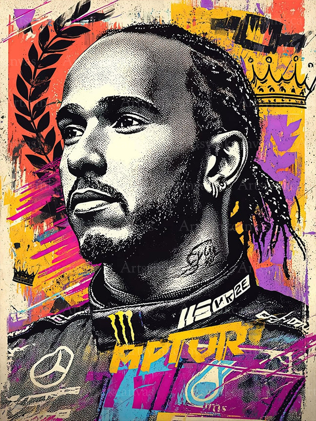 Lewis Hamilton King of the Track canvas wall art