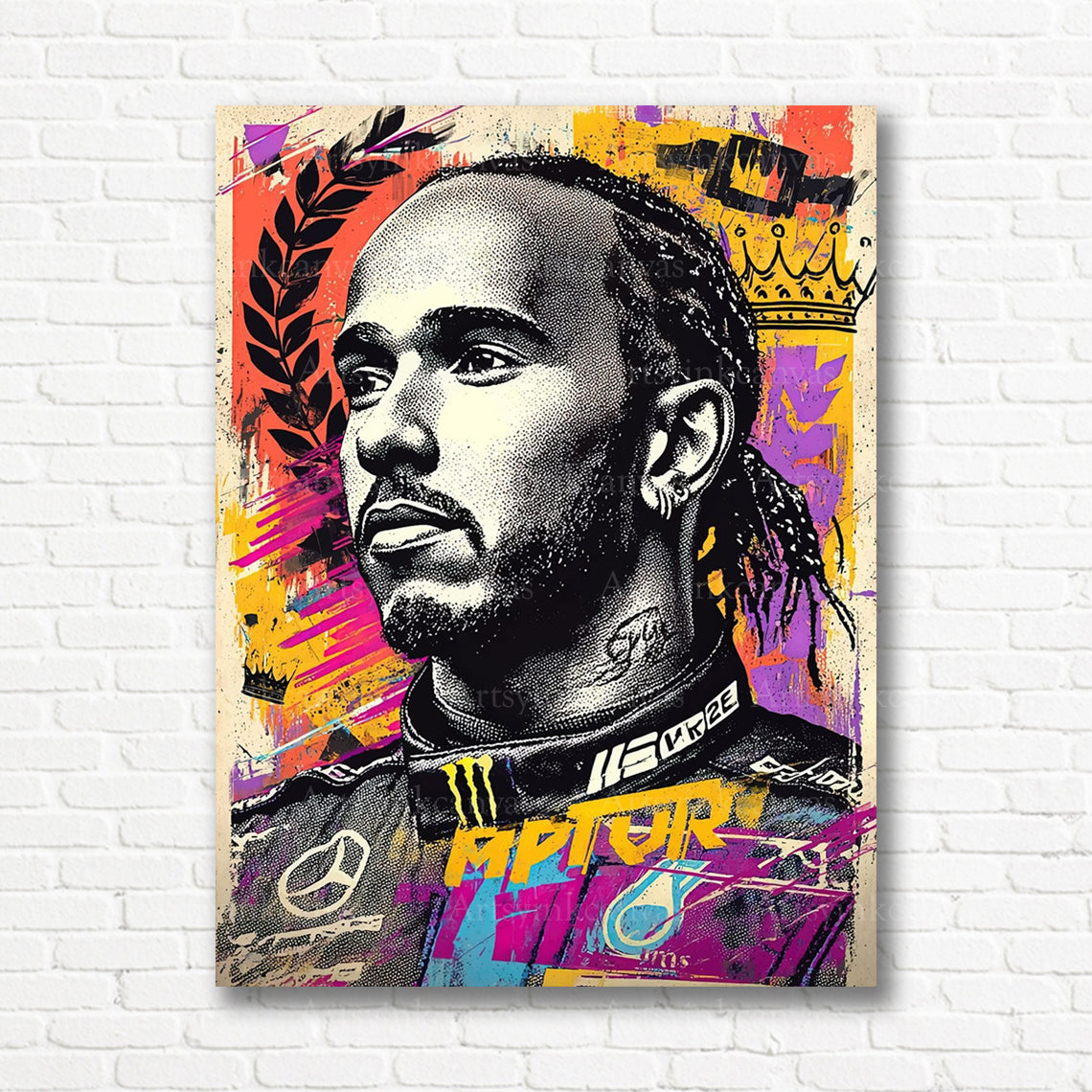 Lewis Hamilton Formula 1 racing canvas wall decor