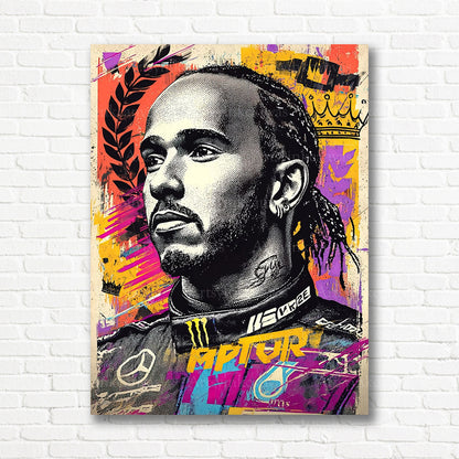 Lewis Hamilton Formula 1 racing canvas wall decor