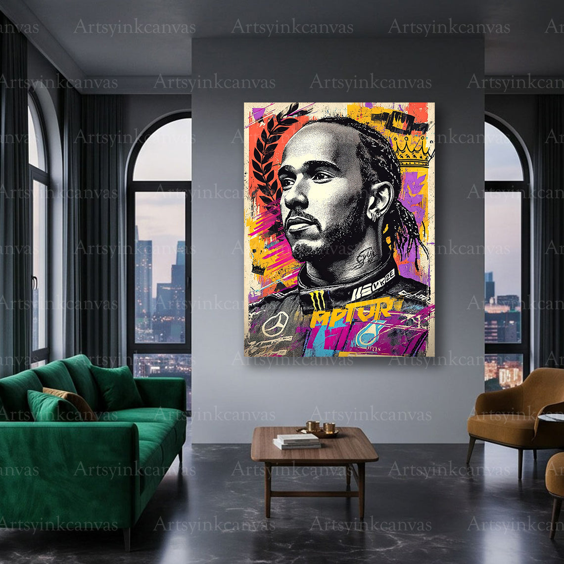 Lewis Hamilton racing driver statement wall art