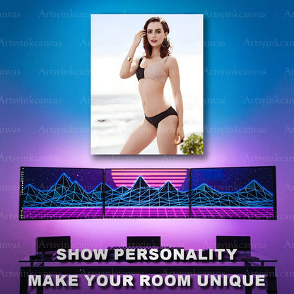Lily Collins Timeless Hollywood Canvas Wall Art