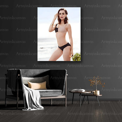 Lily Collins Timeless Hollywood Canvas Wall Art