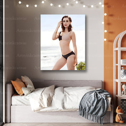Lily Collins Timeless Hollywood Canvas Wall Art