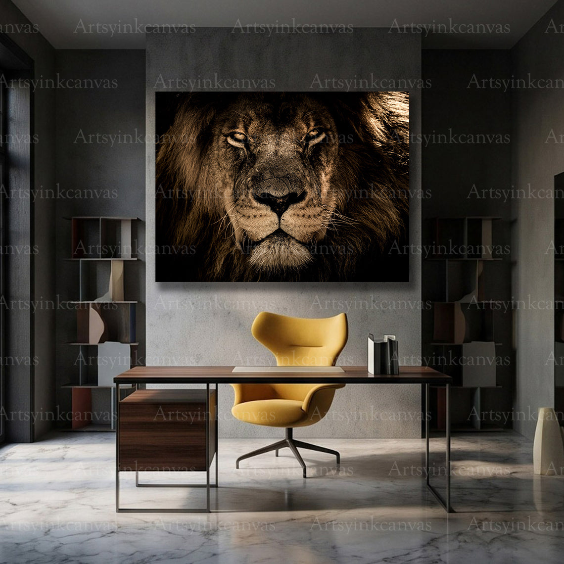 Powerful lion animal wall decor