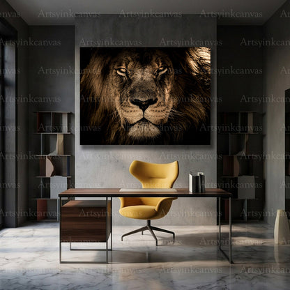Powerful lion animal wall decor