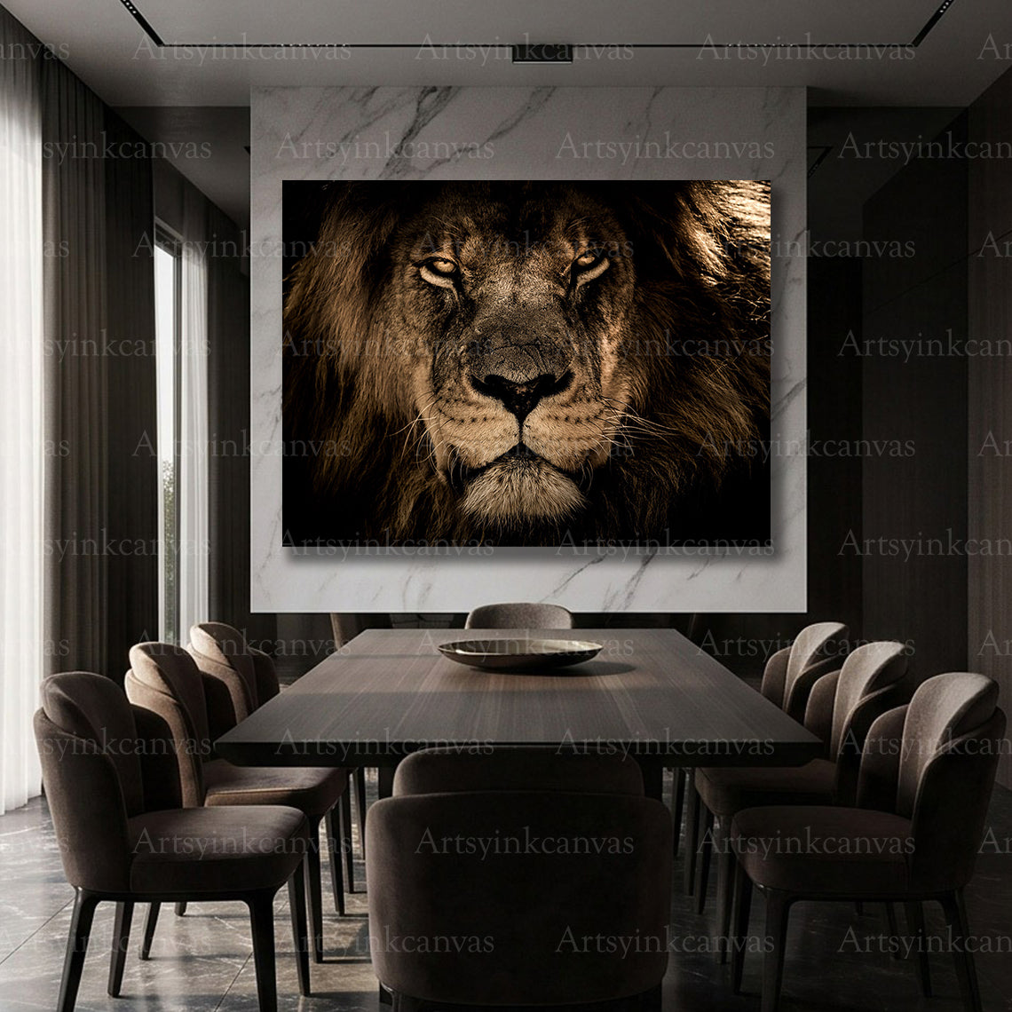 Lion African wildlife canvas artwork