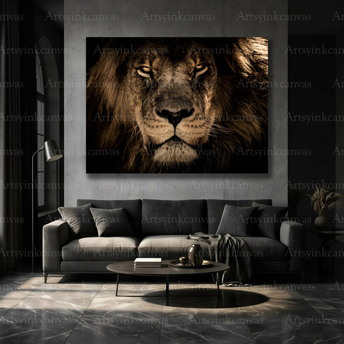 Bold lion nature wall art