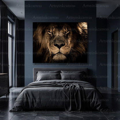 Premium lion wildlife canvas home decor