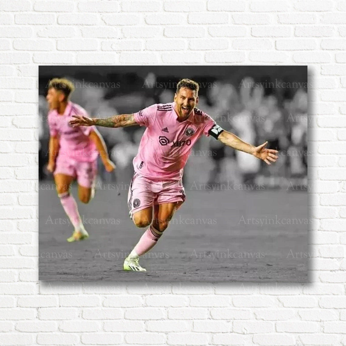 Lionel Messi Canvas Wall Art – Football Legend & World Champion Decor