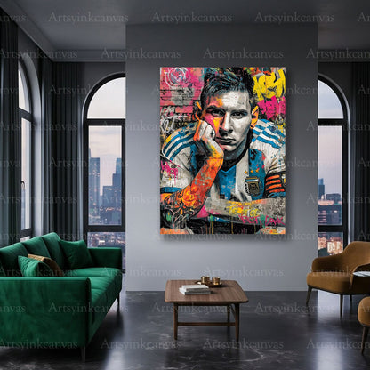 Messi sports wall art gift idea for football and soccer enthusiasts