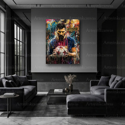 Lionel Messi football street art