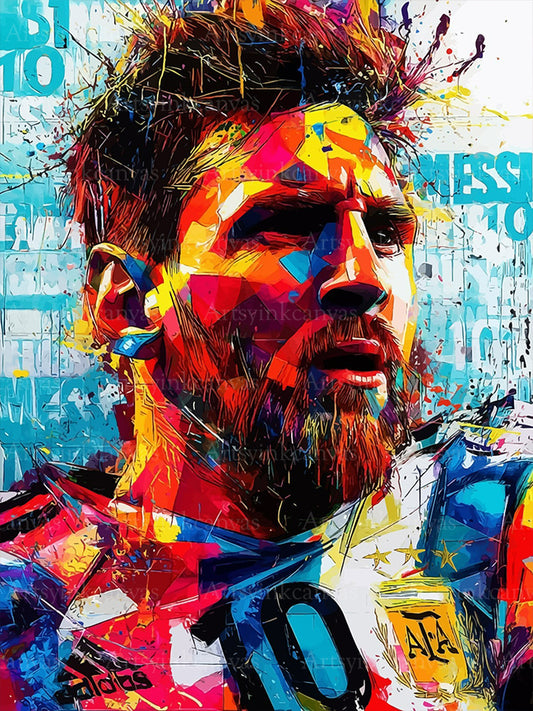 Lionel Messi legend graffiti canvas wall art