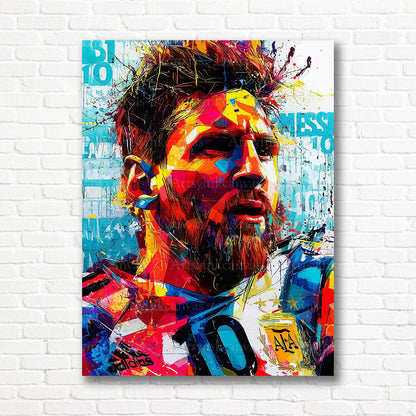 Lionel Messi graffiti soccer canvas print