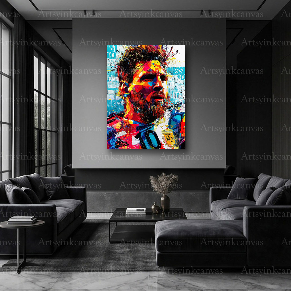 Lionel Messi urban graffiti artwork