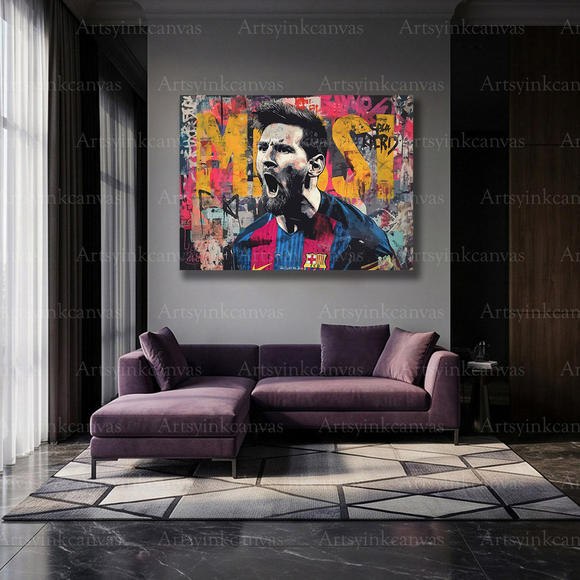 Lionel Messi soccer legend graffiti artwork