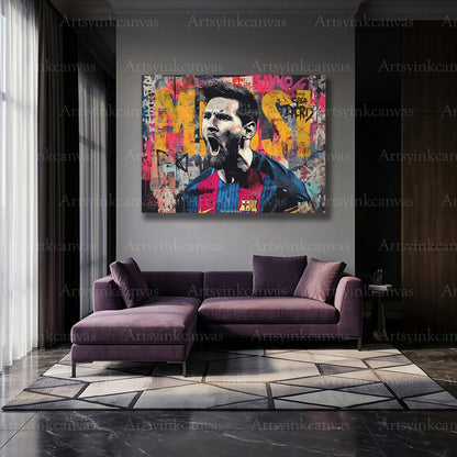 Lionel Messi soccer legend graffiti artwork