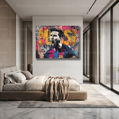 Premium Lionel Messi graffiti wall art