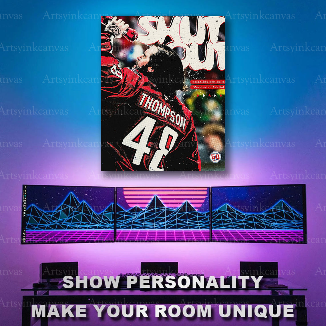 Logan Thompson first Capitals shutout artwork