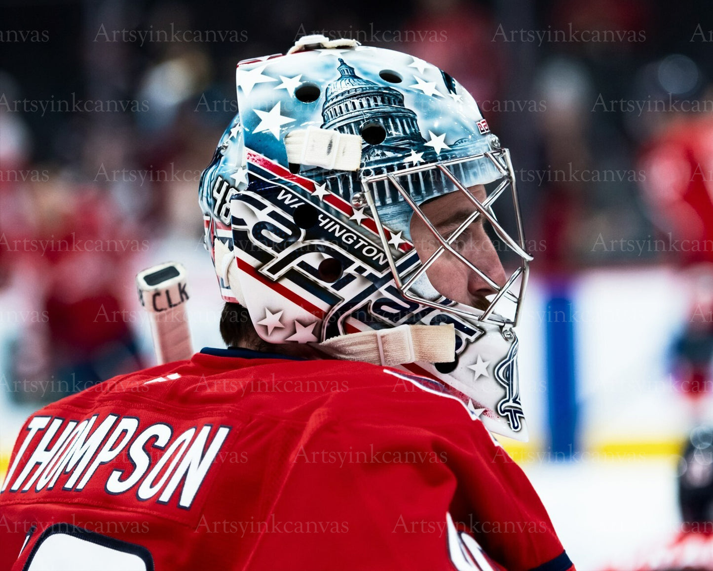 Logan Thompson up close headshot canvas wall art