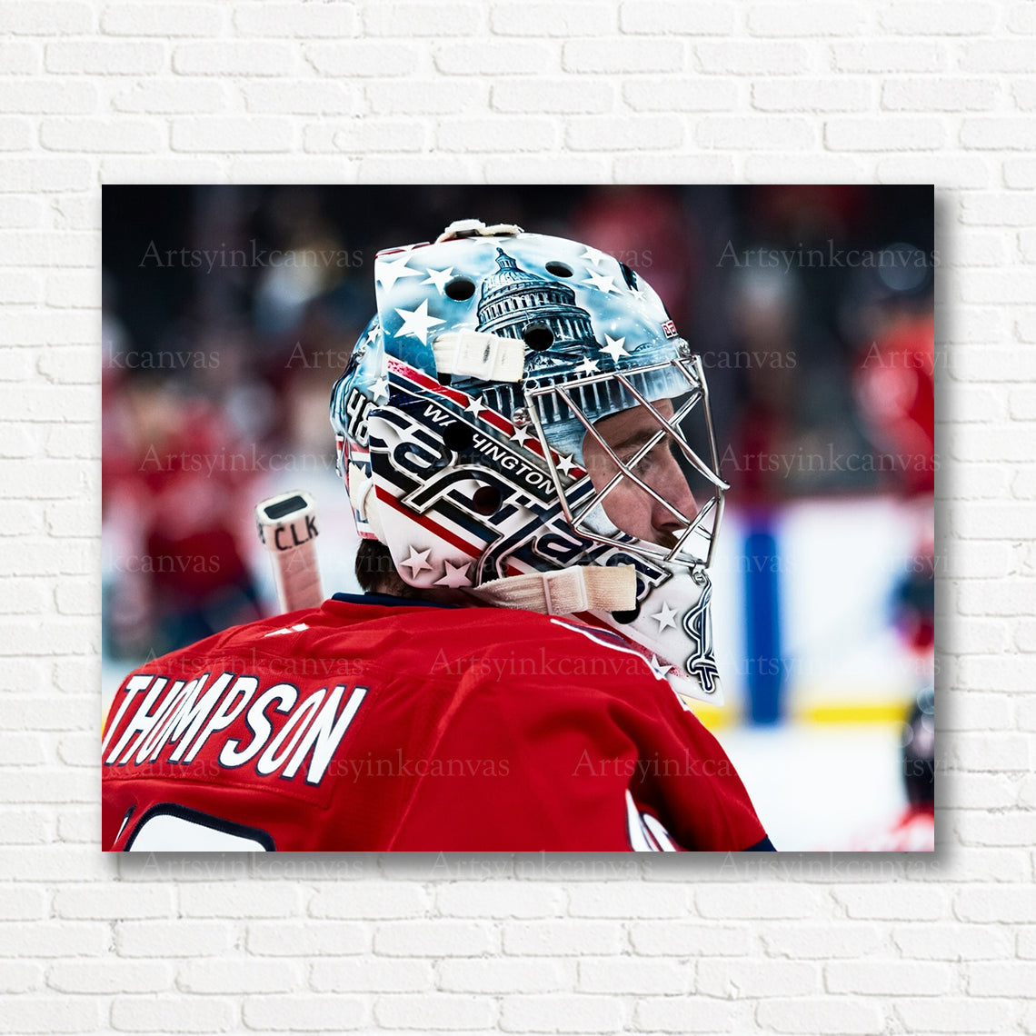 Logan Thompson Washington Capitals portrait canvas print