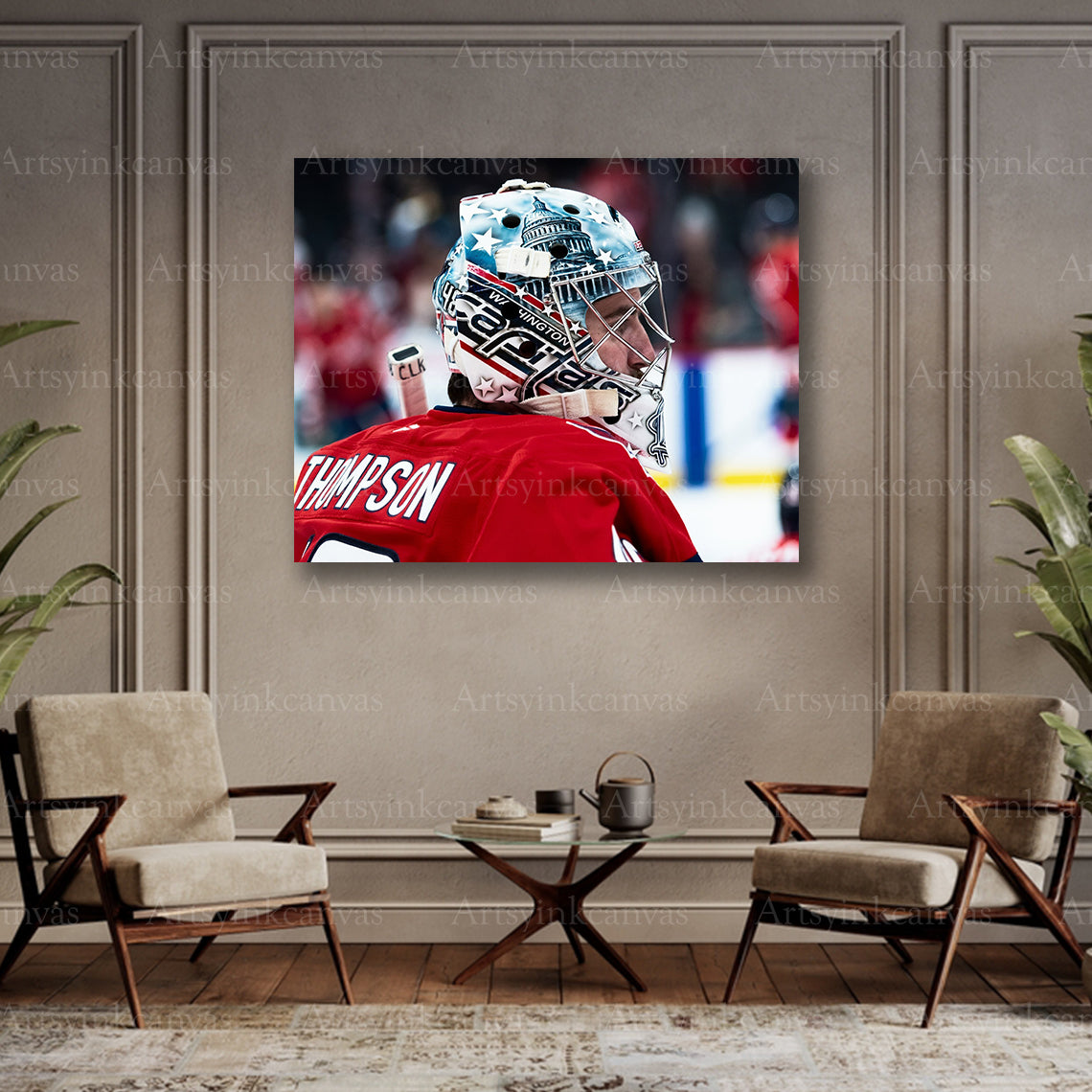 Logan Thompson collector hockey canvas art