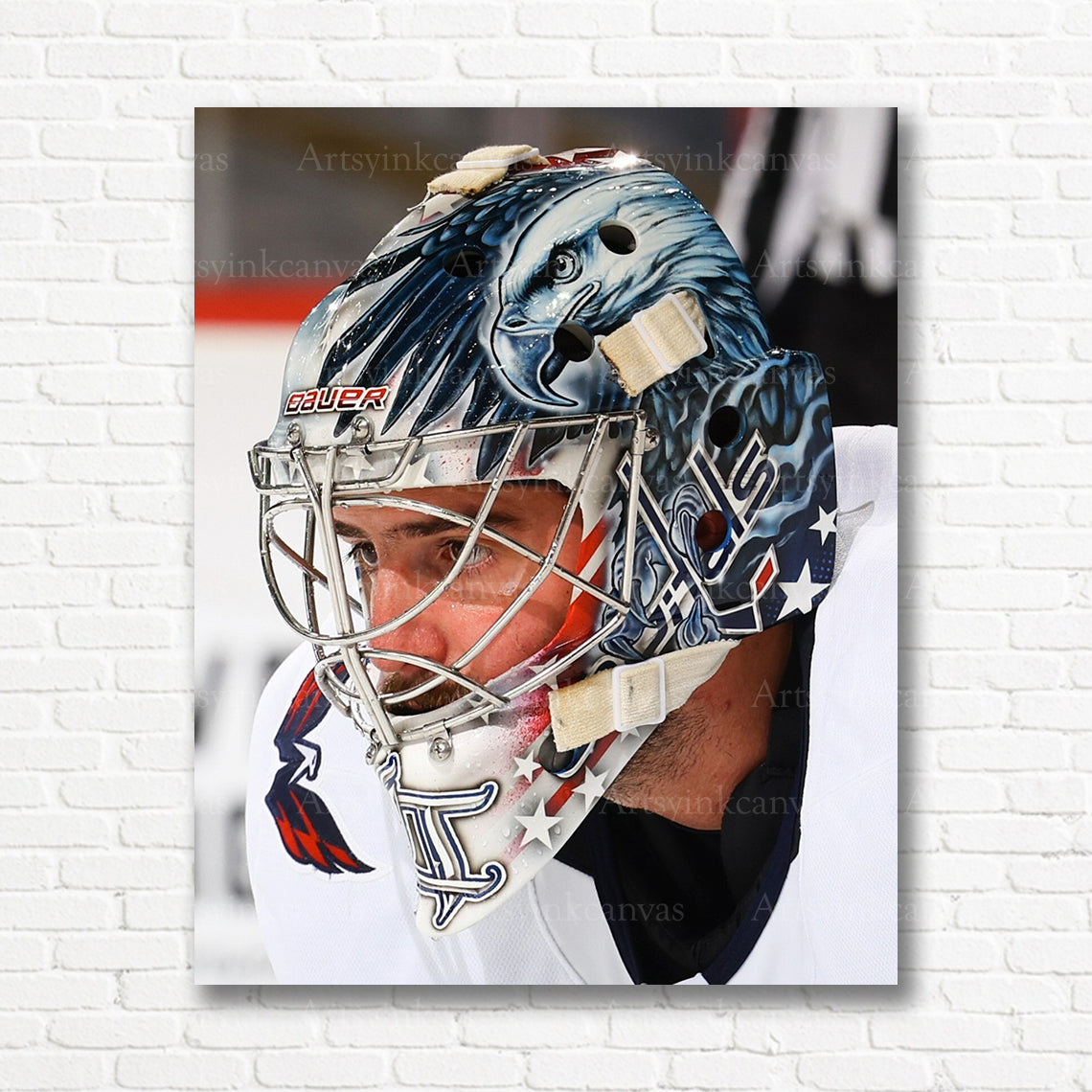 Logan Thompson Up Close Mask Canvas Wall Art