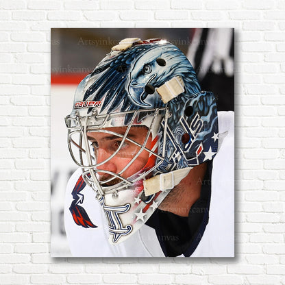 Logan Thompson Up Close Mask Canvas Wall Art